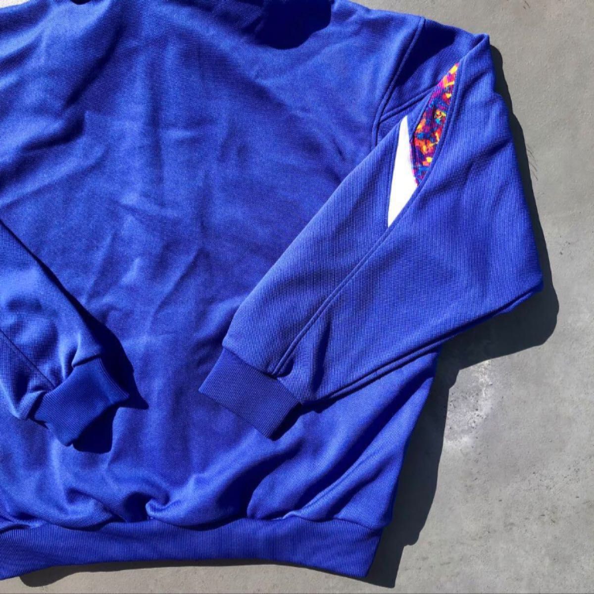 90s Champion products ビンテージ 刺繍ロゴ ジャージ トラックジャケット Oサイズ XL ブルー系 日本製