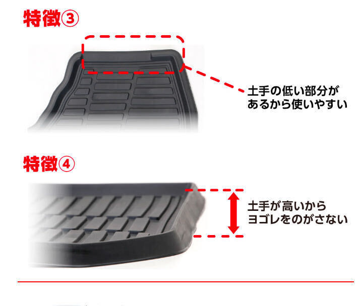 ダイハツ ハイゼットカーゴ  スバル サンバーバン 立体形状 フロアマット 2枚セットの画像5