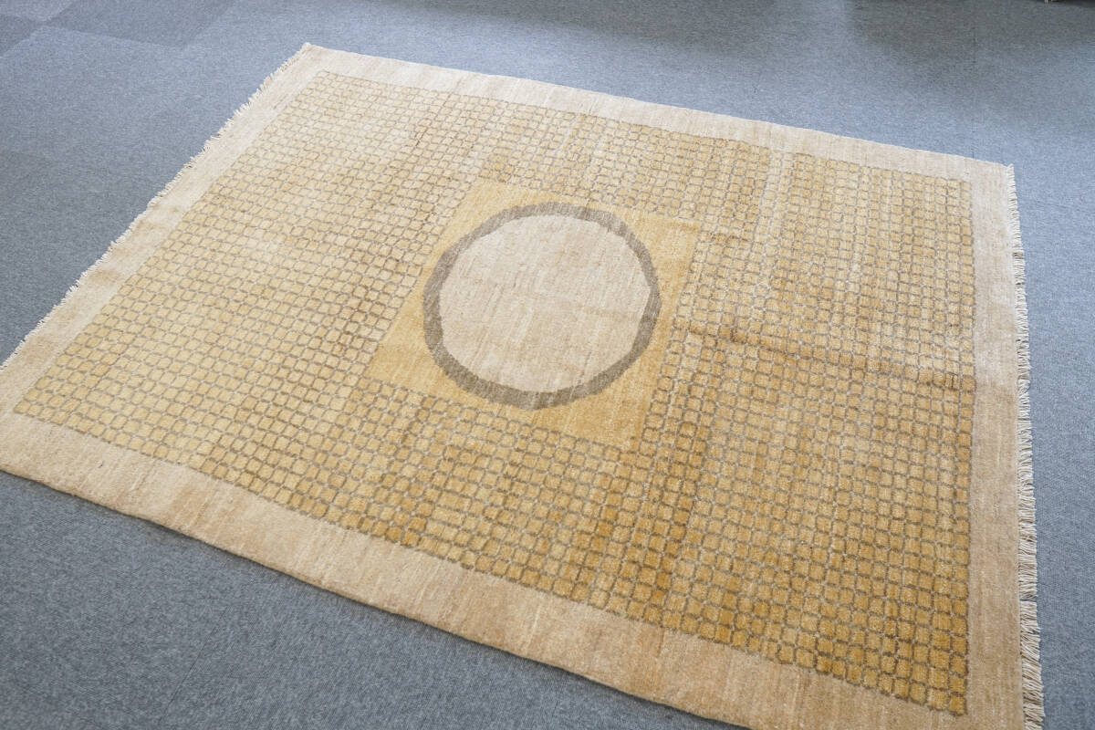 174cm×129cm ガズニウール手織りギャッベ ラグ ギャベ ペルシャ絨毯