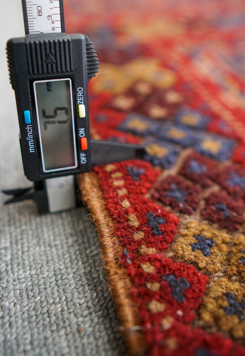 125×113cm【手織りマシュワニキリム】アフガニスタン手織り絨毯_画像8