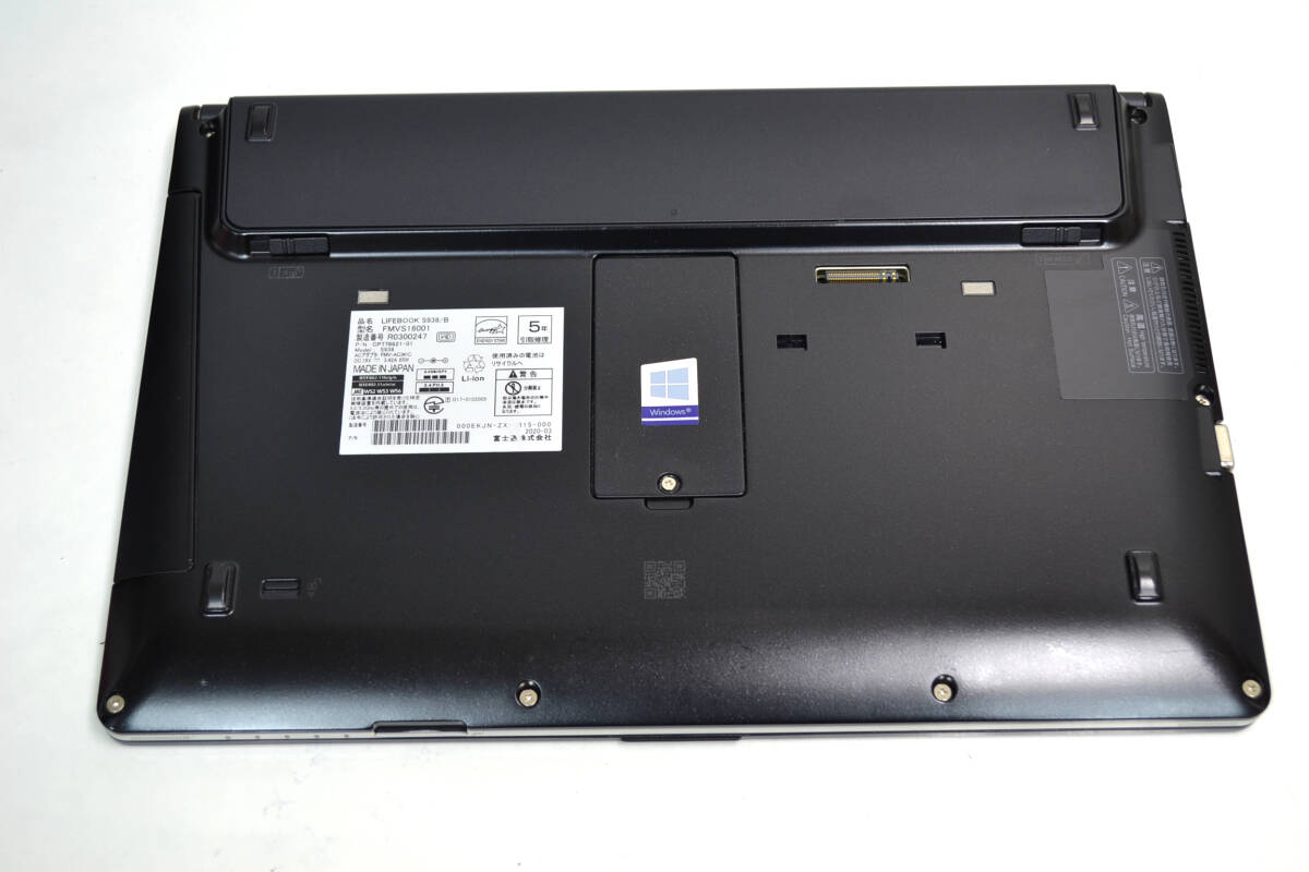 Fujitsu lifebook S938/B Core i5-8350u メモリー8G SSD(M.2)128G 13.3インチフルHD液晶 Webカメラ Wifi Bluetooth Windows11の画像8