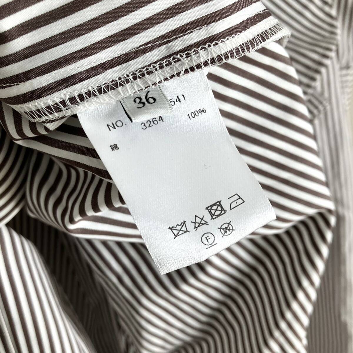 美品 ebure ストライプ ノーカラー ワンピース エブール 美品 ebure ストライプ ノーカラー ワンピース エブール