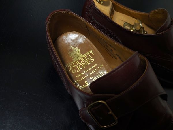 極美品 使用回数少 クロケット＆ジョーンズ 8E CROCKETT&JONES 「LANSDOWN」 シングルモンク バーガンディ ドレスシューズ 8281_画像2