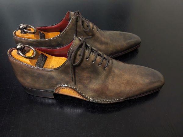 美品 マグナーニ 39 Magnanni オパンケ製法 ホールカット アンティークブラウンドレスシューズ 8384_画像7