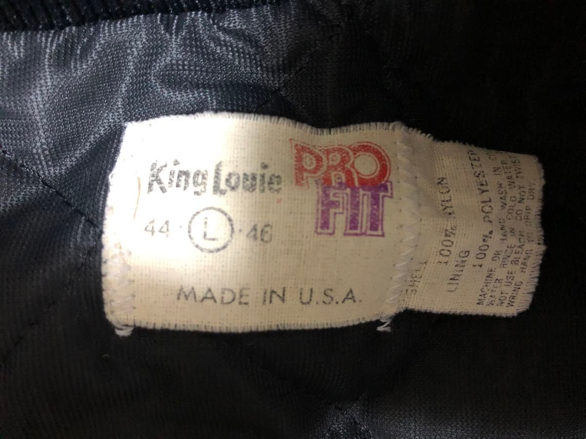 USA製　 70年代〜80年代　KingLouie キングルイ　サテン刺繍スタジャンサイズL ビンテージ