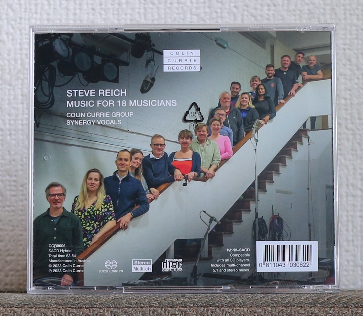 高音質CD/SACD/スティーヴ ライヒ/18人の音楽家のための音楽/Steve Reich/Music for 18 Musicians/Colin Currie/コリン・カリー/サラウンドの画像2