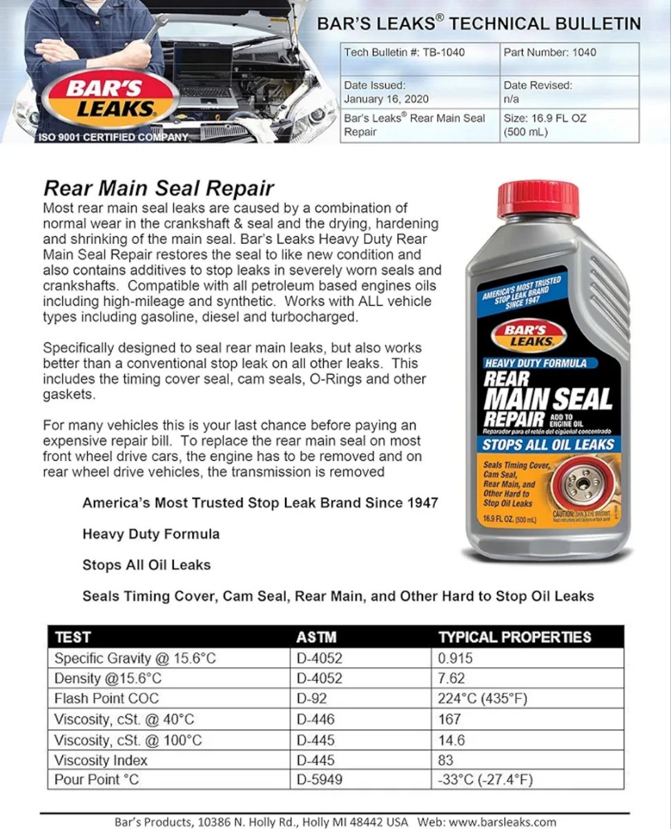 リアメインシールリペア REAR MAIN SEAL REPAIR 漏れ止め エンジンオイル_画像4