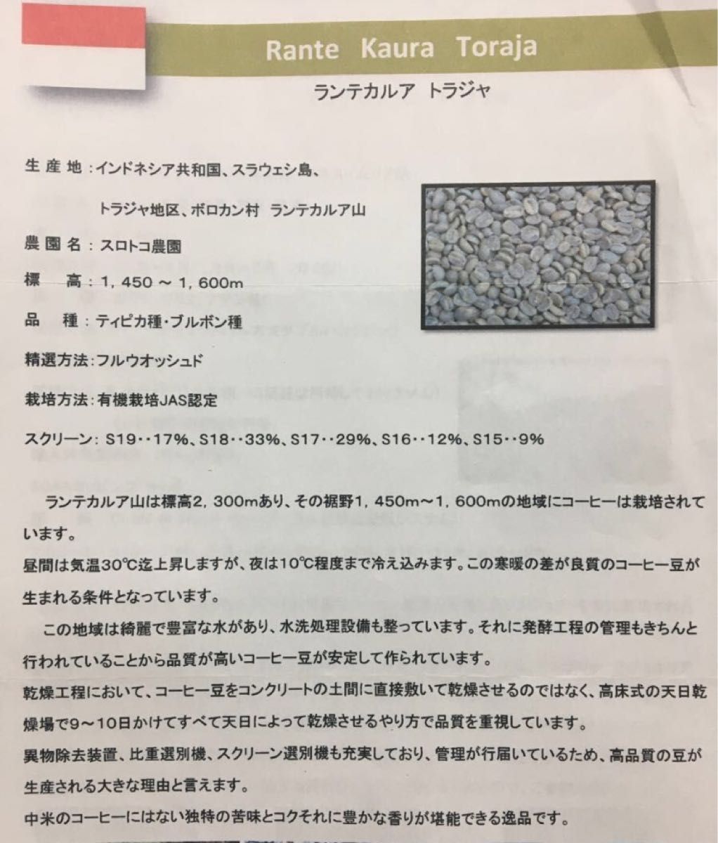 大容量900g こだわりコーヒー豆　トラジャ　ランテカルア 中深煎り　自家焙煎　スロトコ農園　JAS認証オーガニック