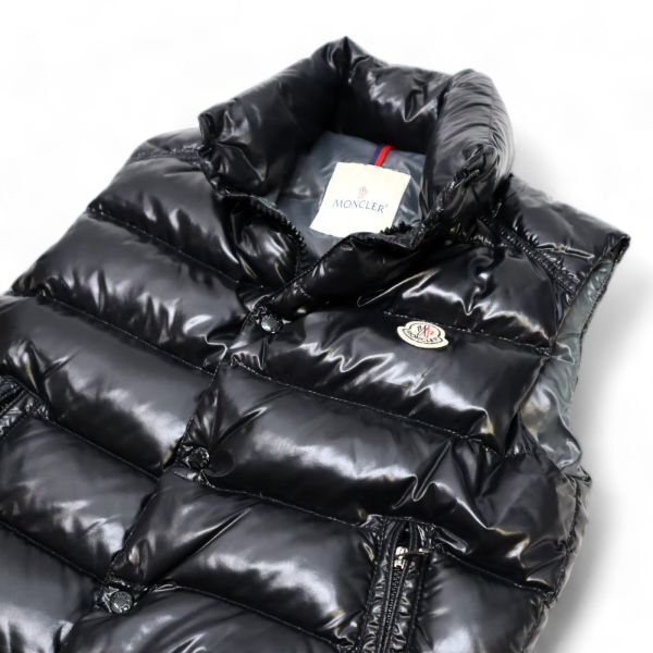 正規品 MONCLER MENS DOWN VEST TIB 020914135050 モンクレール チブ ワッペンロゴ ダウンベスト シャイニーブラック 黒 0 K-2_画像5