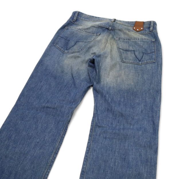 国内正規品 Louis Vuitton シルバーバックル金具 ユーズド加工 デニムパンツ ルイヴィトン バギーパンツ DENIM PANTS インディゴ 40 K-8_画像6