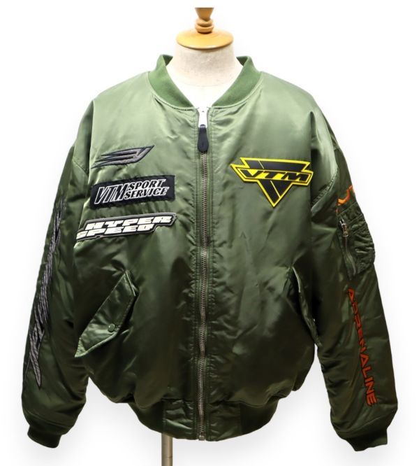 21AW VETEMENTS×ALPHA Industries Racing Logo Bomber Jacket ヴェトモン×アルファ レーシングロゴ ボンバージャケット MA-1 M JZ-25_画像8
