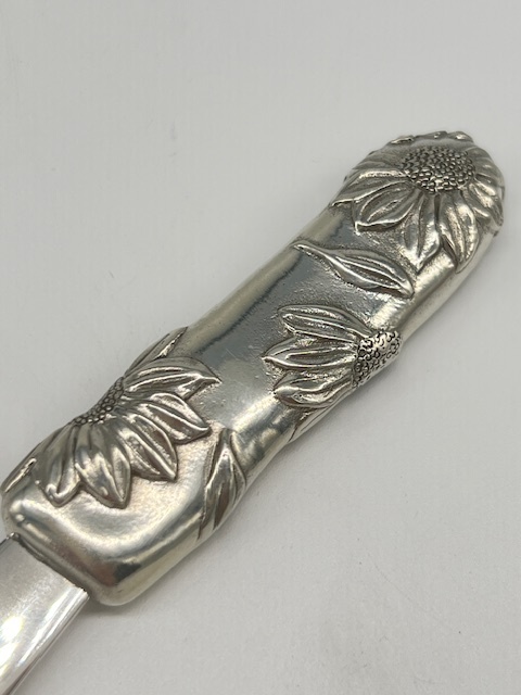 N34976# ROYAL SELANGOR Royal se Ran гол нож для бумаги письмо устройство открывания металлический общая длина примерно 15cm цветок цветок узор Mukou . канцелярские товары #