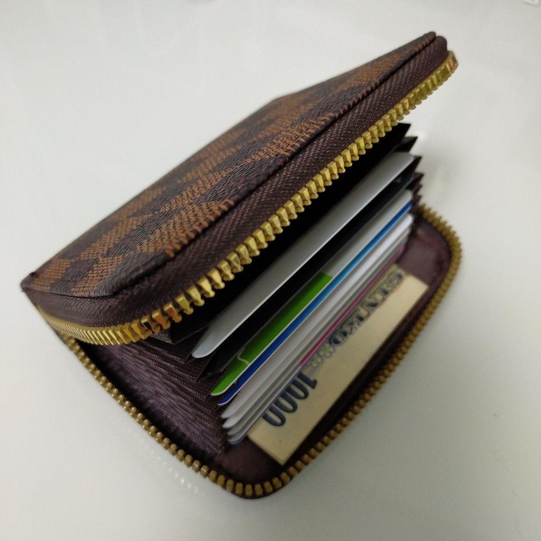 カードケース チェック柄 市松模様 カードホルダー カード入れ 定期入れ 財布 ノーブランドの画像3