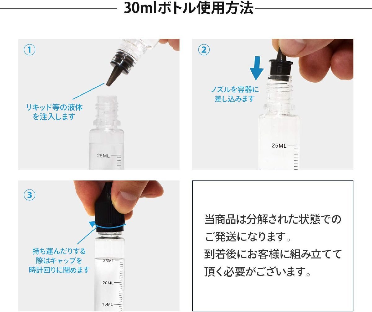 リキッド ユニコーンボトル 30ml 4本セット目盛り付き ラベルシール チャイルドロックキャップ_画像4