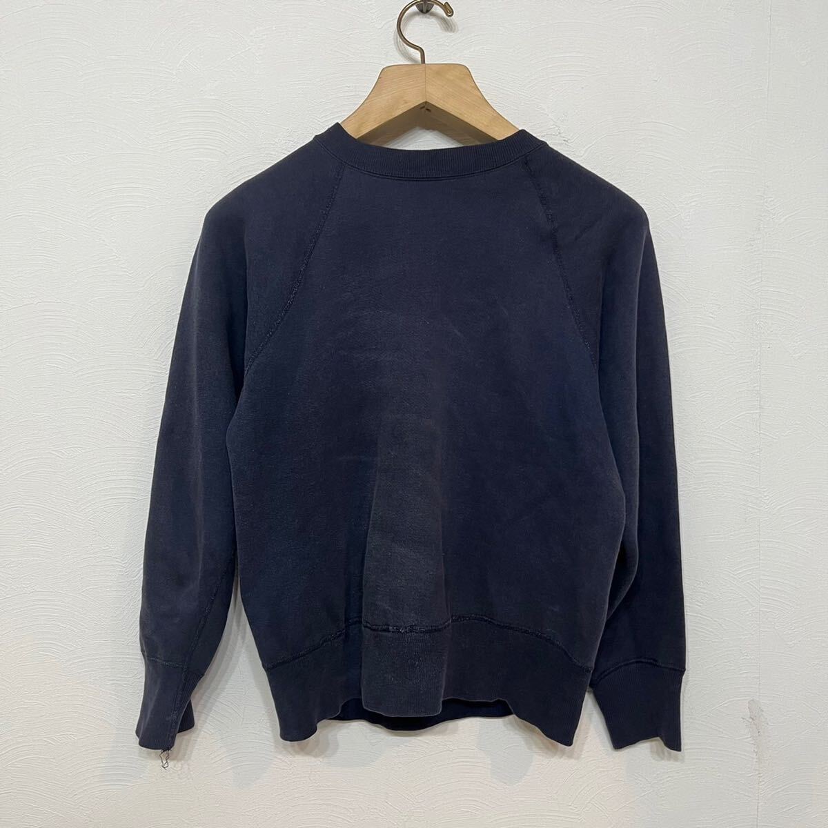 k313 50s 60s ビンテージ ナス紺 カレッジ ロゴ スウェット ラグラン ツートーン ネイビー BALDWIN WALLACE vintage sweat_画像4