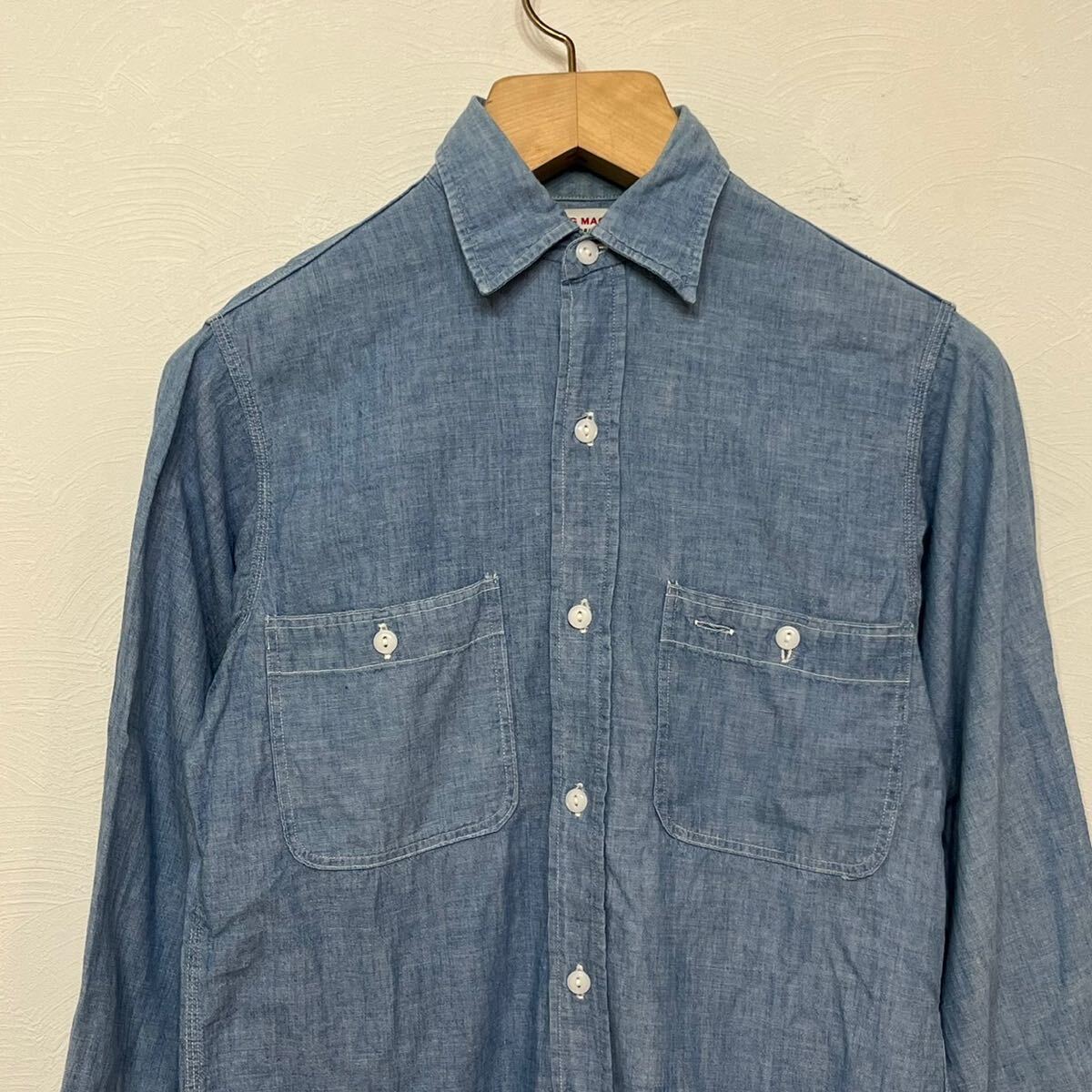 k326 60s ビンテージ BIG MAC シャンブレー ワーク シャツ トリプルステッチ chambray shirt ビッグマック vintage_画像4