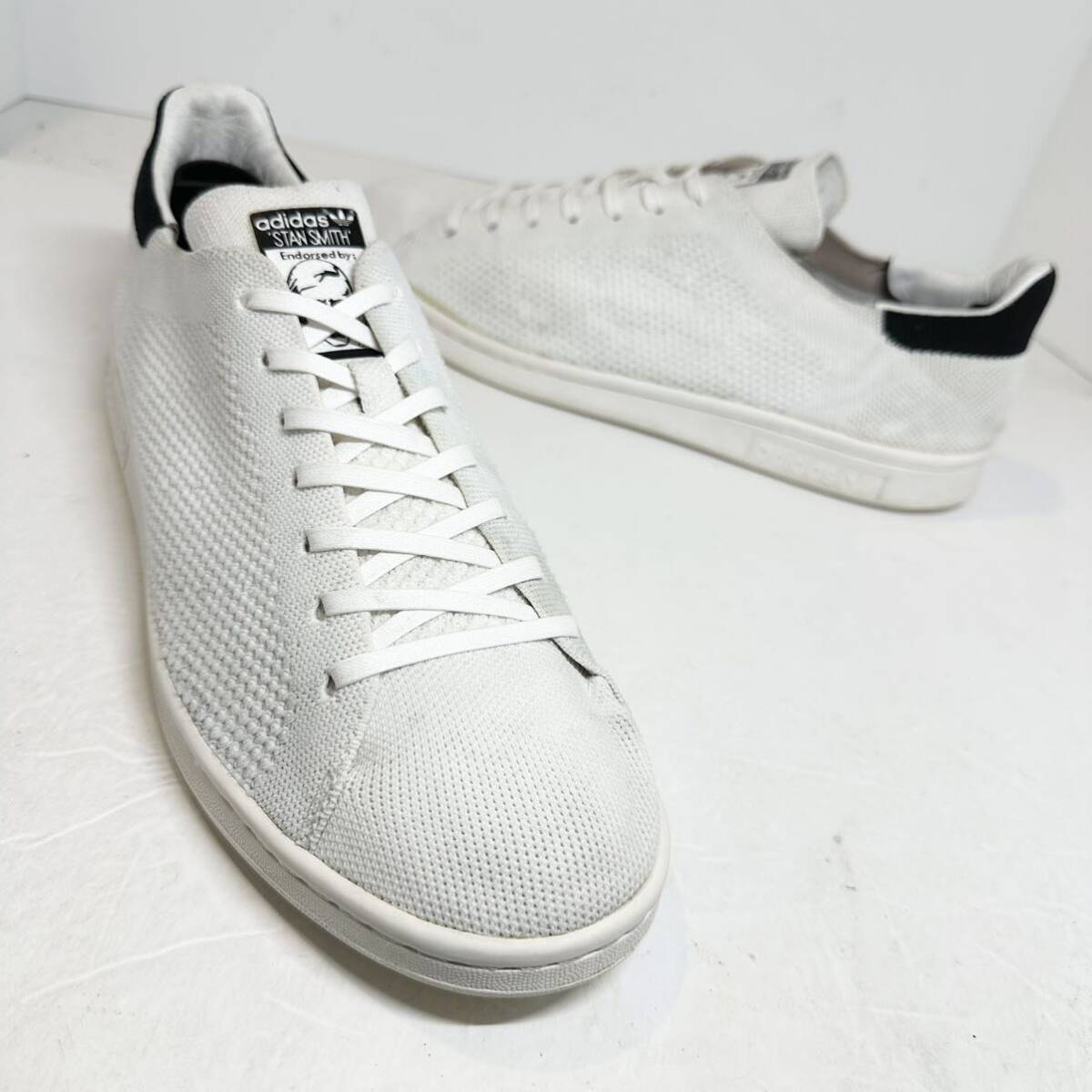 adidas/アディダス★StanSmith/スタンスミス★PrimeKnit/プライムニット★BZ0117★ホワイト×ブラック/白黒★29cm_画像2