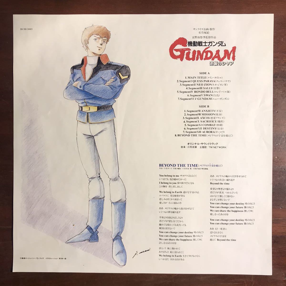 【88年オリジナル盤 ステッカー付 LP】O.S.T機動戦士ガンダム 逆襲のシャア Gundam 三枝成彰／28 3H-5003／サントラの画像7