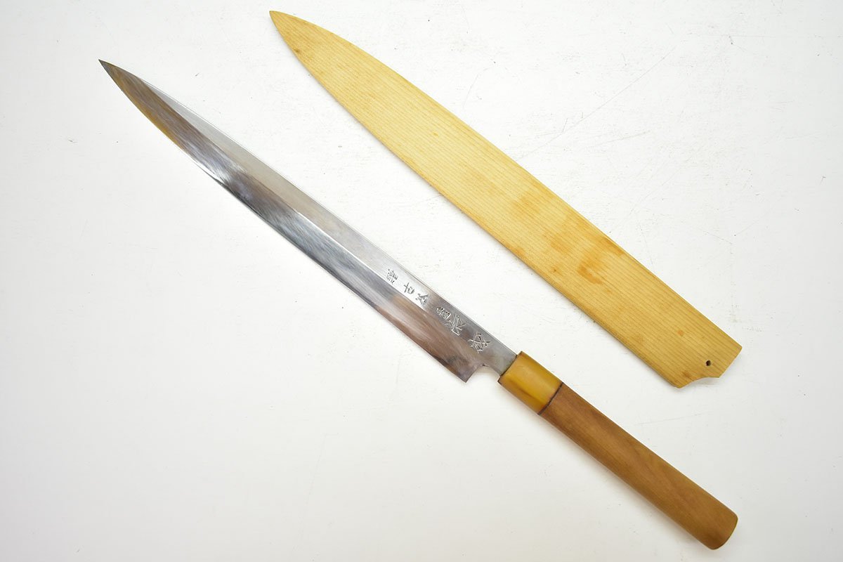 祐成 柳刃包丁 刃渡り29.5cm[スケナリ][刺身][和包丁][料理][キッチン][刃物][職人]8M_画像1