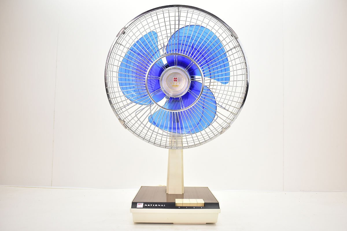 National F-30CH 30cm 3枚羽根 扇風機 木目調[ナショナル][白鳥][王冠ロゴ][ELECTRIC FAN][アンティーク][昭和レトロ][当時物]10M_画像1