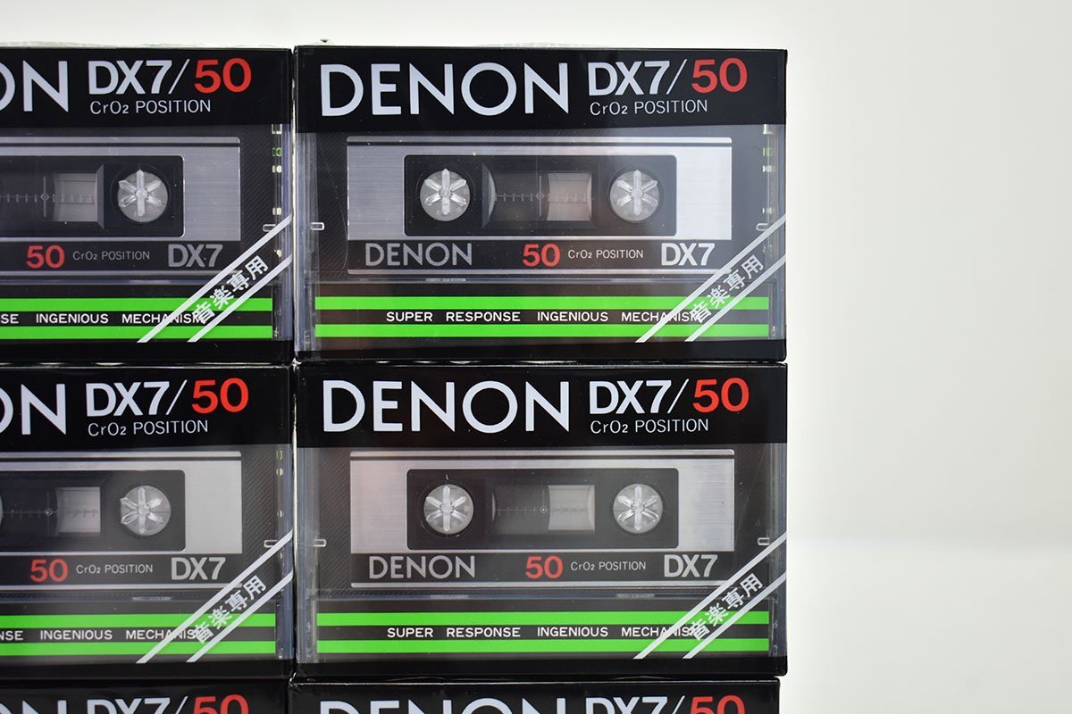  unused unopened DENON DX7 / 50 cassette tape 9ps.@ together out box attaching [ Denon ][50 minute ][CrO2][ Chrome position ][ Hi Posi ][CASSETTE TAPE]5M
