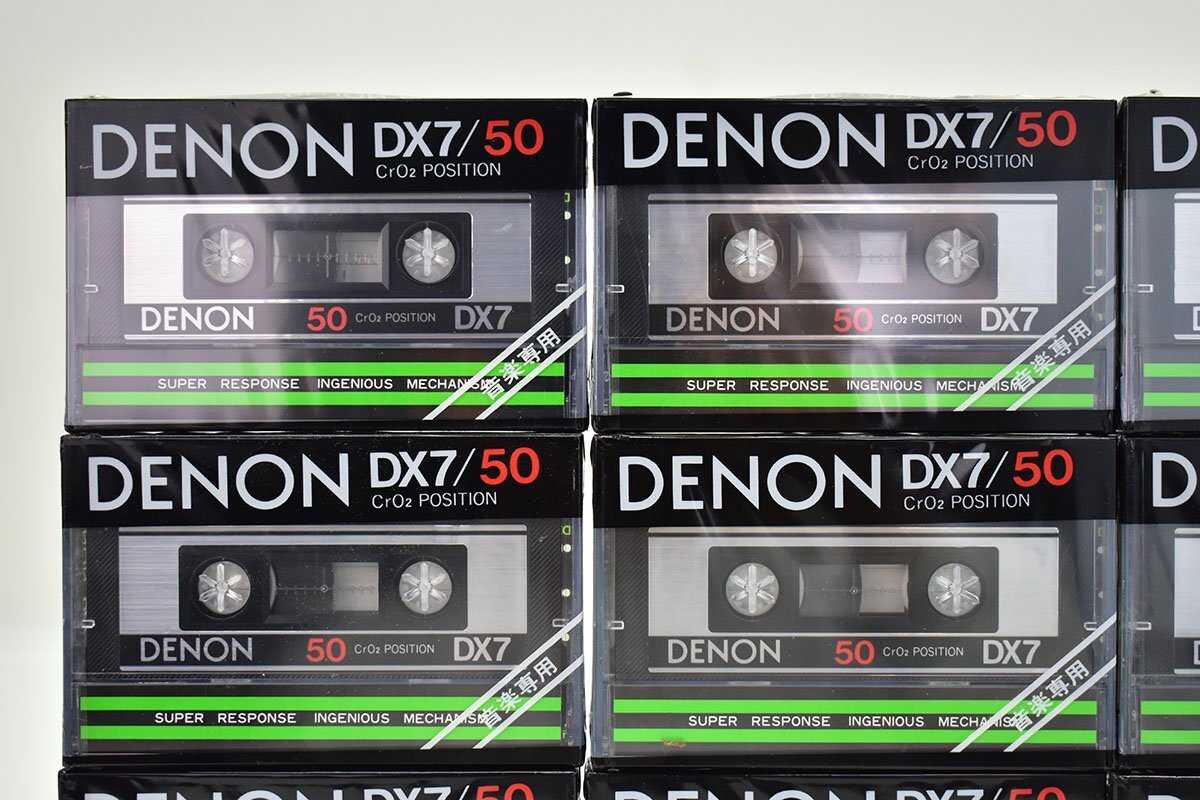  unused unopened DENON DX7 / 50 cassette tape 9ps.@ together out box attaching [ Denon ][50 minute ][CrO2][ Chrome position ][ Hi Posi ][CASSETTE TAPE]5M