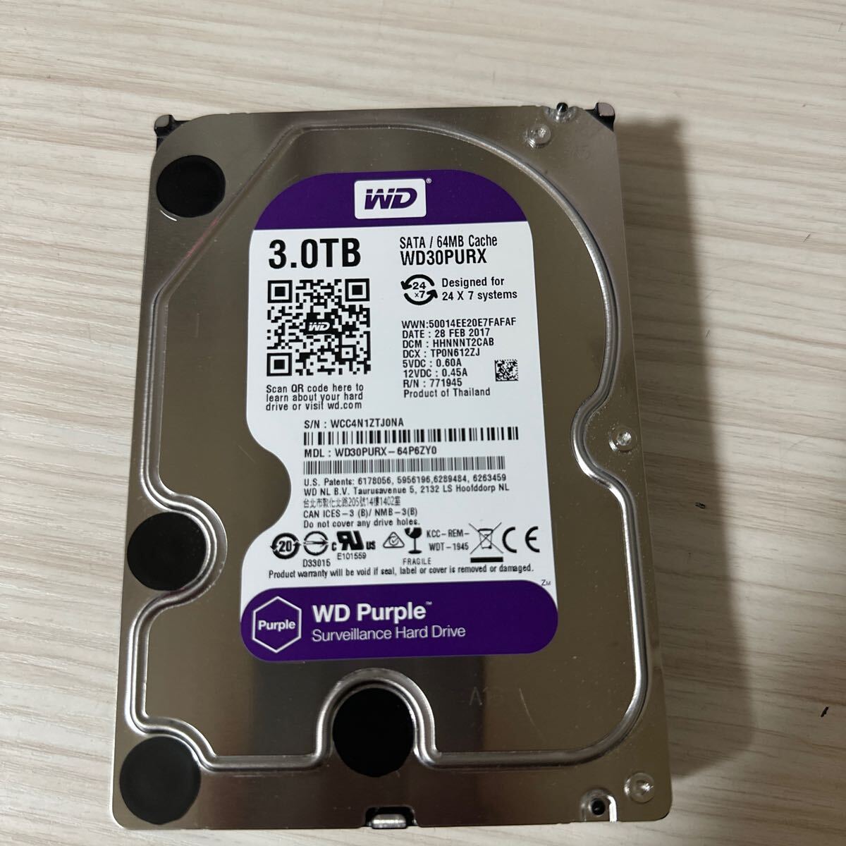 Z5 (動作保証/AVコマンド対応/使用0時間 WDC WD30PURX-64P6ZY0 Z5 (動作保証/AVコマンド対応/使用0時間 WDC WD30PURX-64P6ZY0