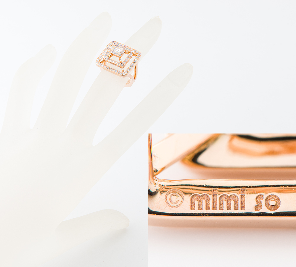 mimi so(ミミ・ソー) ピースピラミッド プリンセス ダイヤモンド ダイヤモンド 18金ピンクゴールド 10号 リング・指輪【中古】の画像5