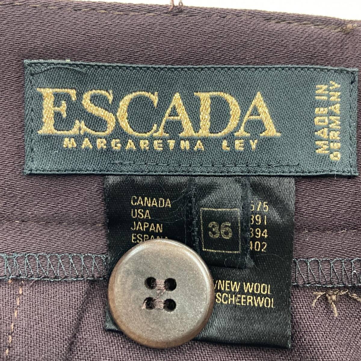 ESCADA エスカーダ パンツ size36/ダークブラウン系 レディース_画像5