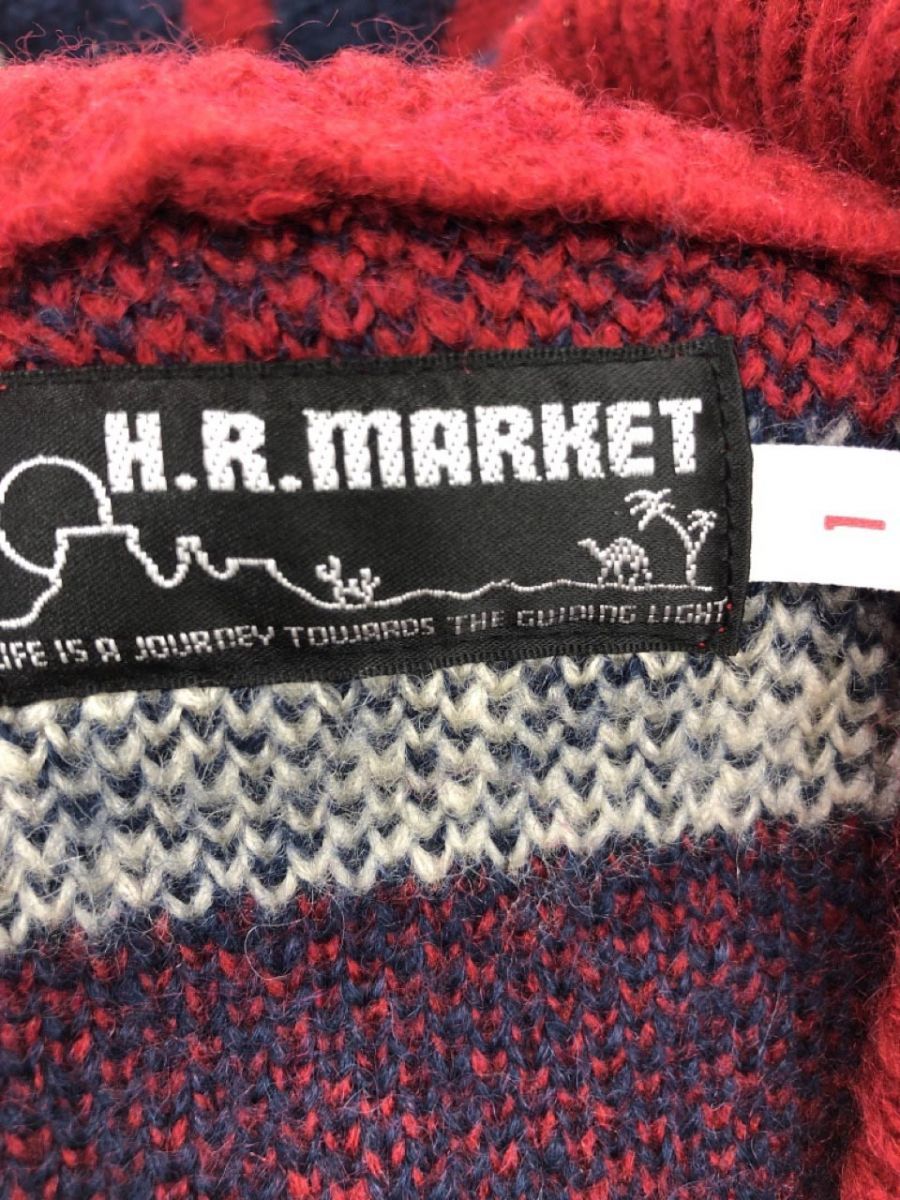 HOLLYWOOD RANCH MARKET Hollywood Ranch Market wool *moheya. couch n knitted sweater size1/ red × navy blue *# * ebc6 men's 