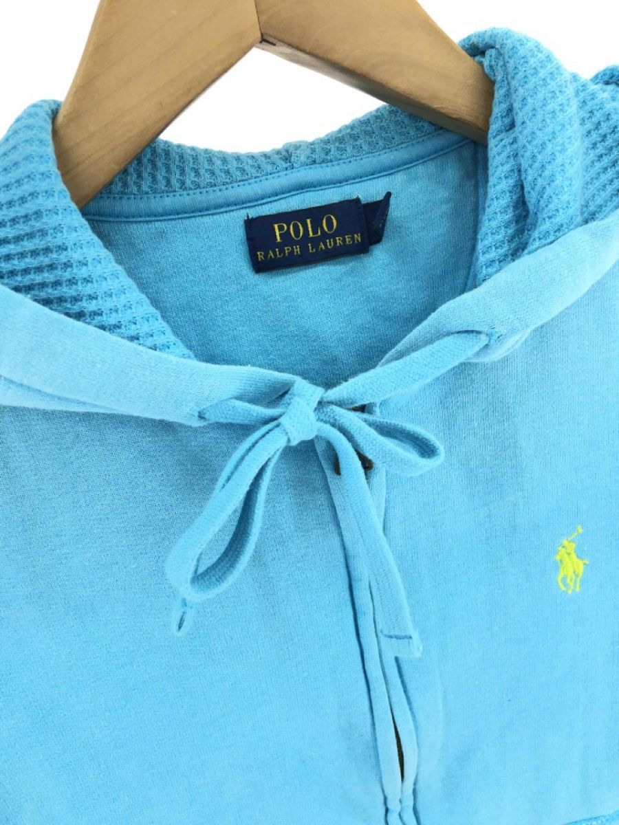 POLO RALPH LAUREN ポロ ラルフローレン ワンポイント刺繍 ジップアップ パーカー sizeXS/水色 ■◇ ☆ ebc6 子供服_画像2