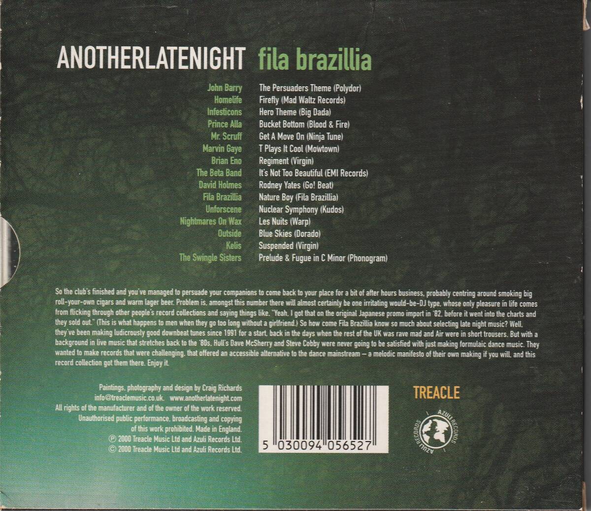 Mix CD★UK盤★Fila Brazillia★Another Late Night★2001年★DUB・Hip Hop・Experimental★Marvin Gaye・Brian Eno・Prince Allaの画像2