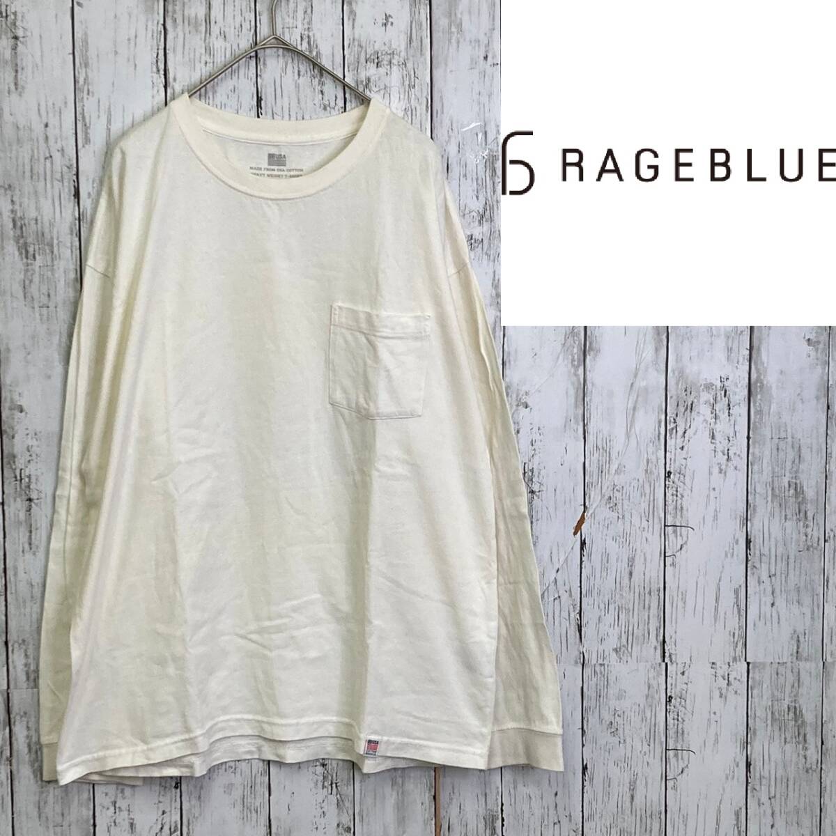 RAGEBLUE★レイジブルー★メンズ コットン 長袖Tシャツ★サイズM　85-46_画像1