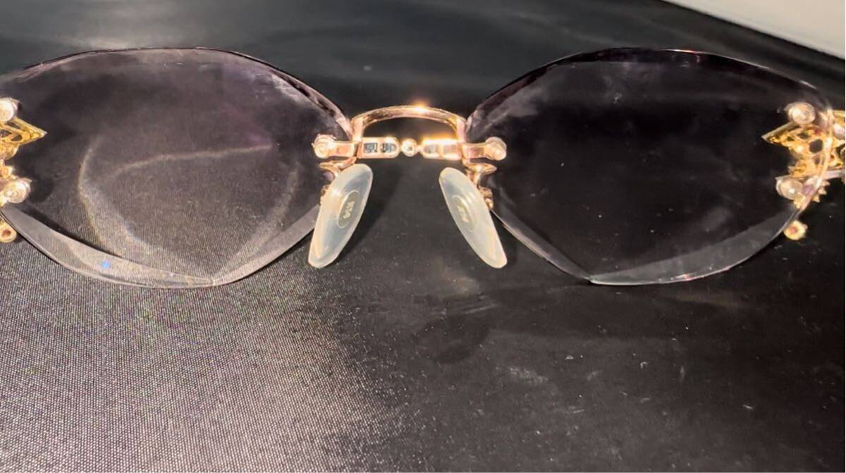 【最終宝石祭り2】K18YG ダイヤモンド ルビー サファイア エメラルド アレキサンドライト パパラチアサファイア パライバトルマリン メガネの画像8