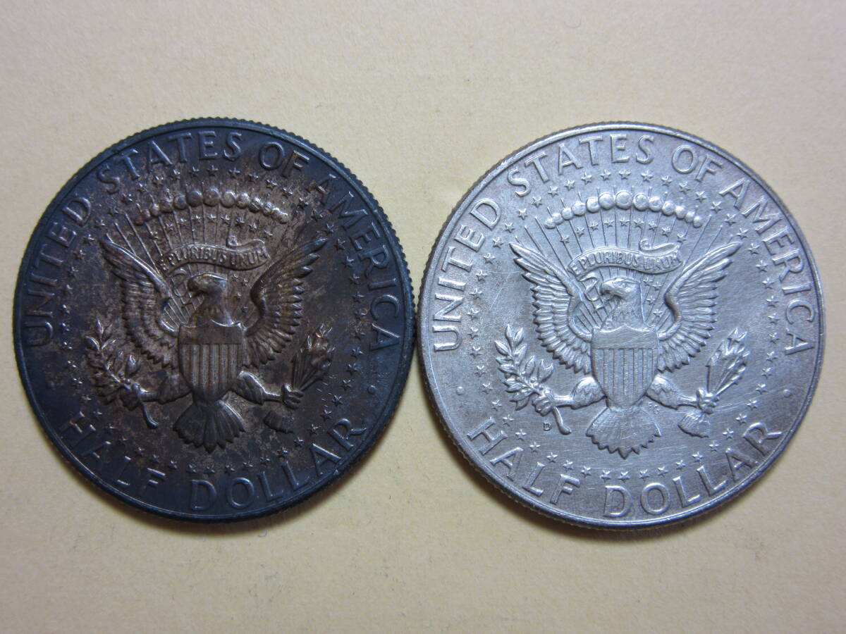 ３、アメリカ HALF DOLLAR銀貨 １９６４・６５年 ２枚 ２３，８６ｇの画像4