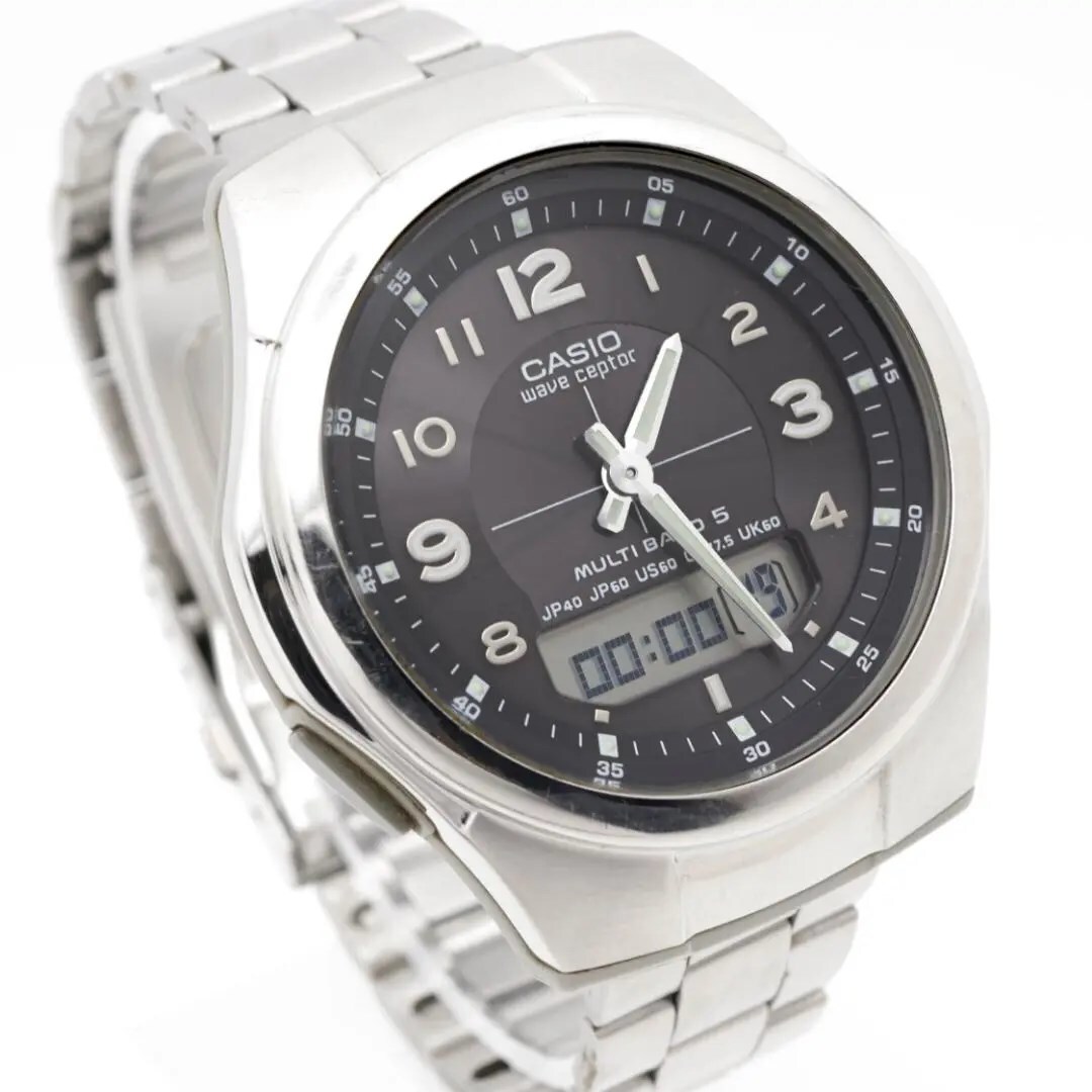 《一点物》CASIO wave ceptor 腕時計 ブラック ソーラー s