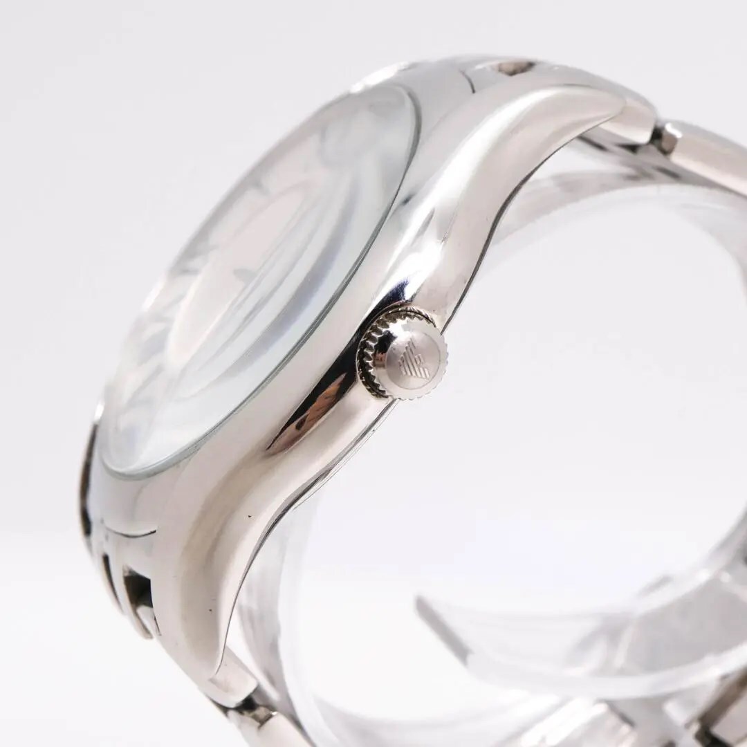 《人気》EMPORIO ARMANI 腕時計 シルバー スモセコ ステンレス y_画像6