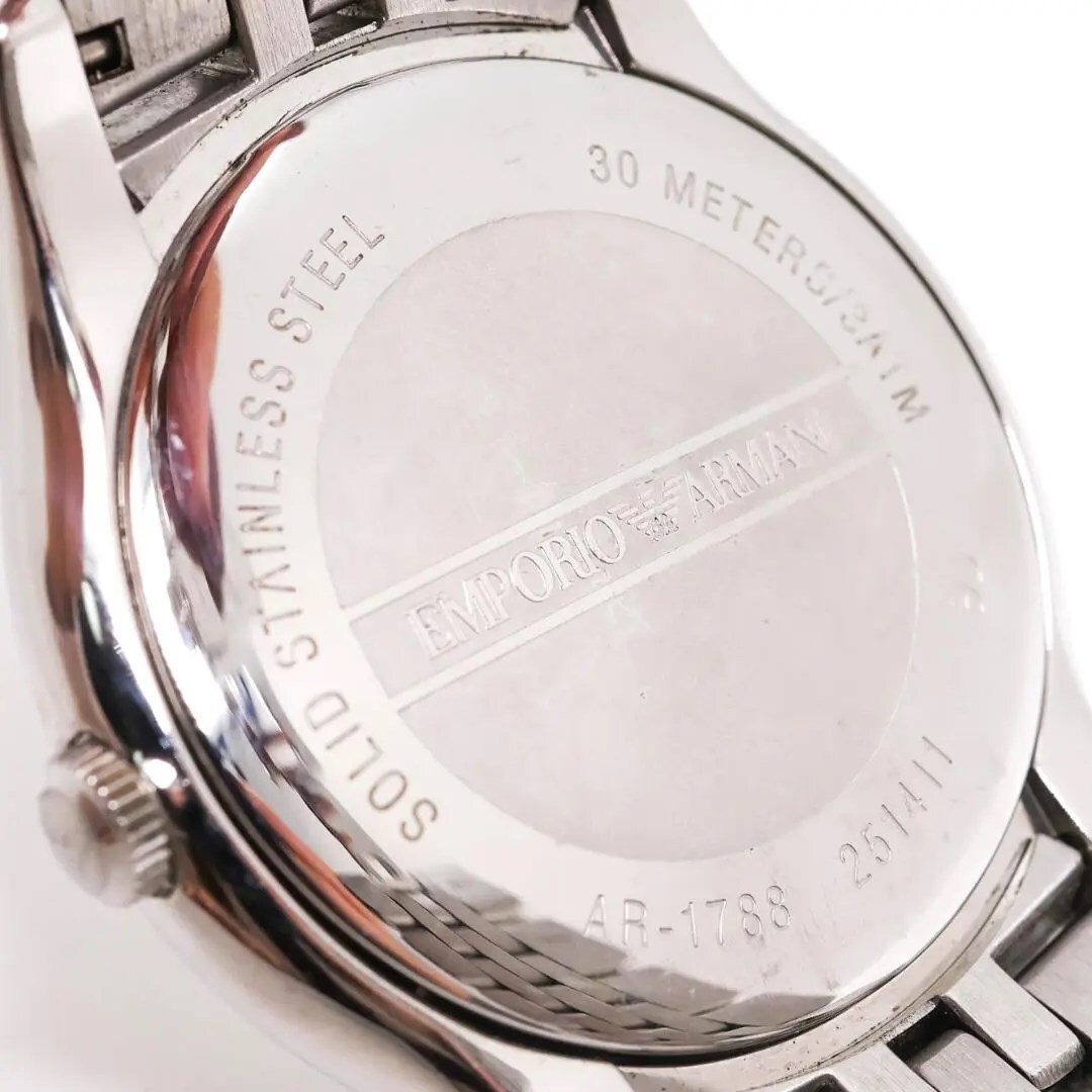 《人気》EMPORIO ARMANI 腕時計 シルバー スモセコ ステンレス y_画像8