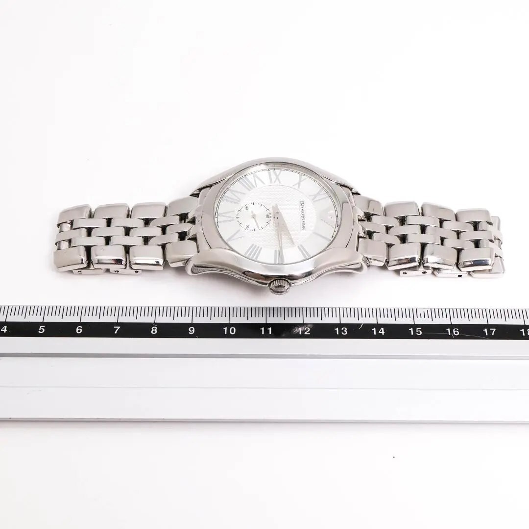 《人気》EMPORIO ARMANI 腕時計 シルバー スモセコ ステンレス y_画像10