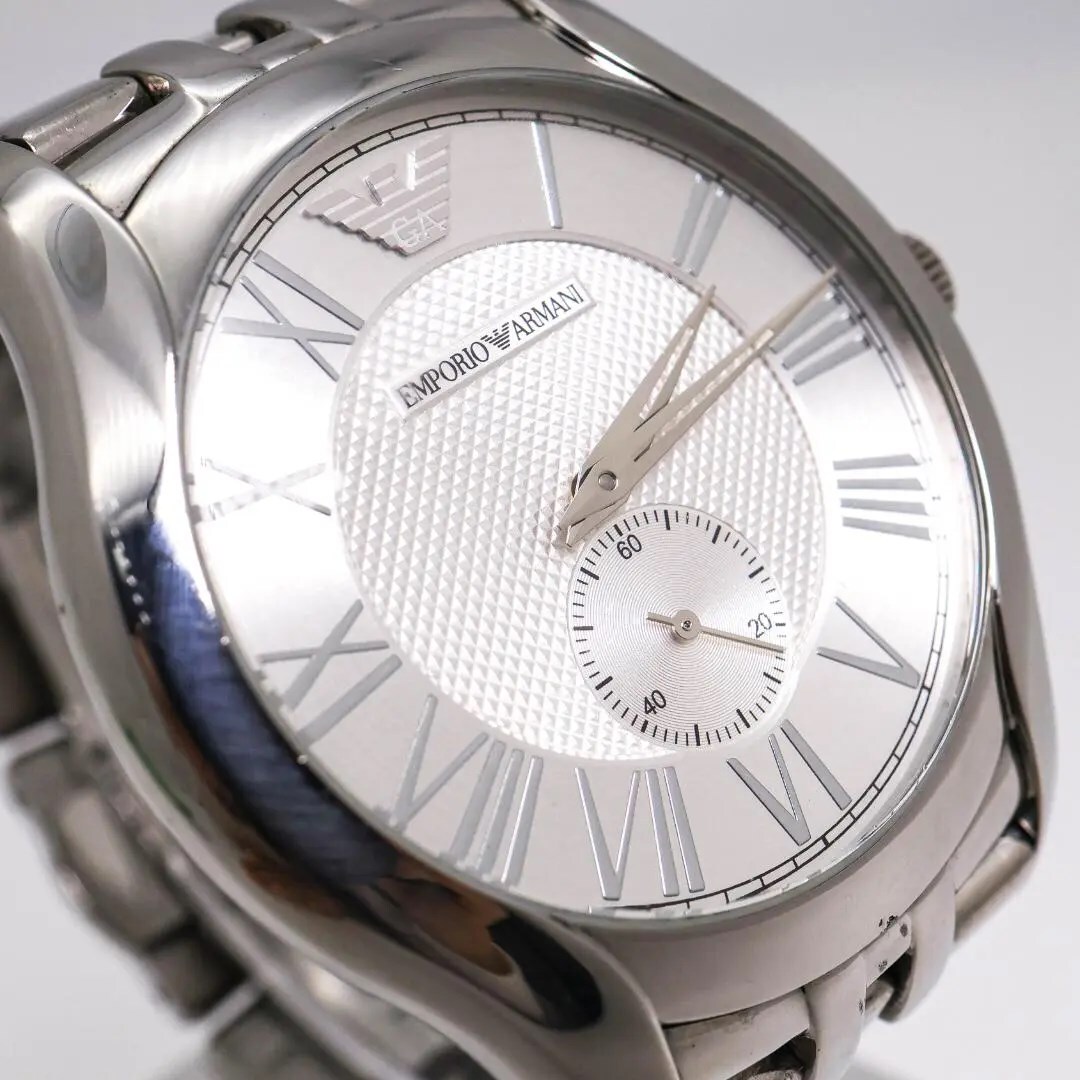 《人気》EMPORIO ARMANI 腕時計 シルバー スモセコ ステンレス y_画像4