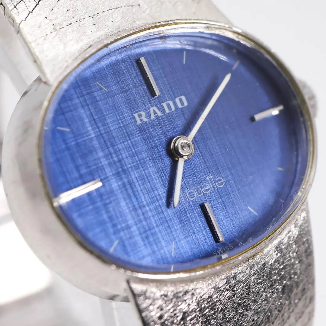 《希少》RADO silhouette 腕時計 ブルー 手巻き ヴィンテー n_画像4