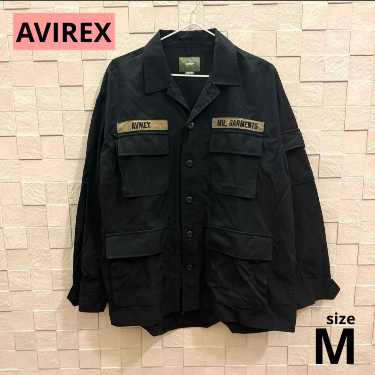 AVIREX  アヴィレックス　バギー フィット B.D.U. ジャケットシャツ ミリタリー　ブラック　M