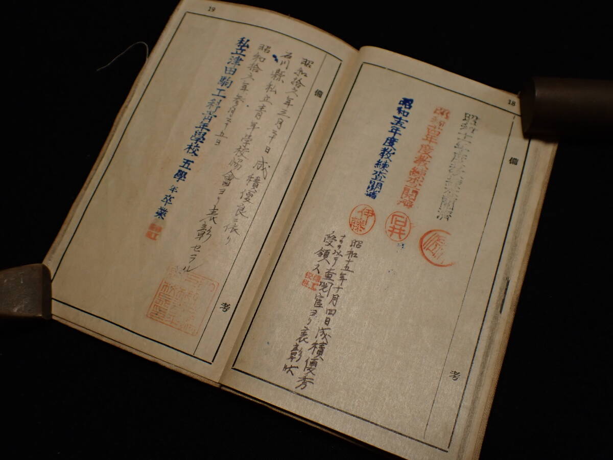 【近】旧日本軍 当時物 軍隊手帳・青年学校手帖・徴兵登録書の画像7