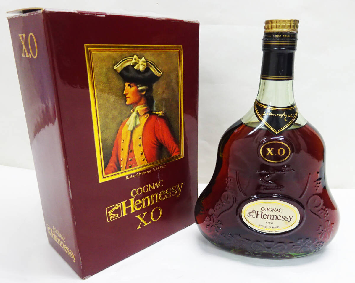 ★ 未開栓 Hennessy ヘネシー X.O COGNAC コニャック グリーンボトル 金キャップ 700ml 40% ブランデー 箱付き 洋酒 古酒 ★の画像1