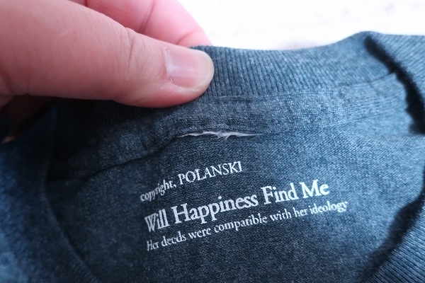 2-7184A/未使用品 POLANSKI WILL HAPPINESS FIND ME Tシャツ 送料200円 _画像4