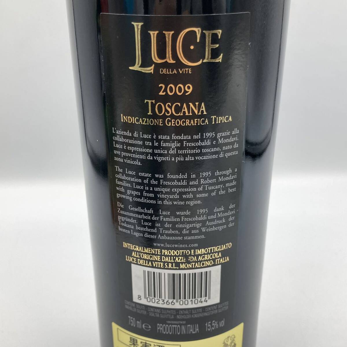 3.20 MT-B2489★未開栓 ルーチェ 2009★クール便不可/容量 750ml/アルコール分 15.5%/赤ワイン/DC5 DH0の画像7