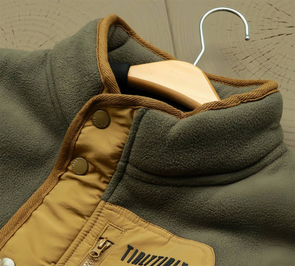 XR24　TIRLYTIRLY　ポーラー　フリース　ジャケット/Polar Fleece Jacket　メンズ　冬　XL　裏起毛　マウンテンジャケット　グリーン_画像3