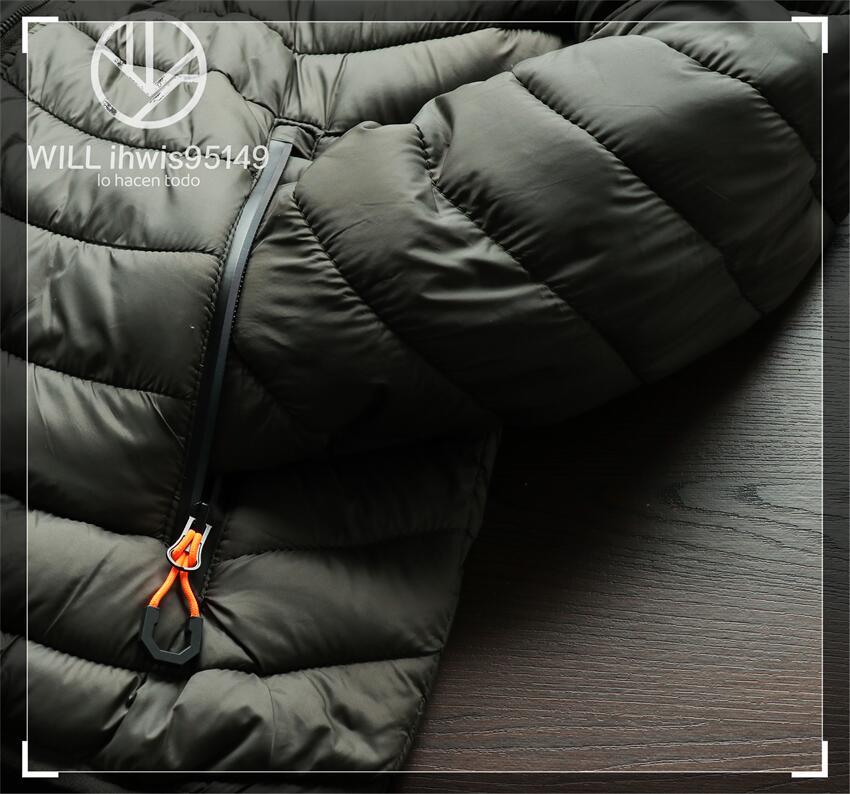 AS09　イギリス　 中綿 ボリュームジャケット　メンズ　XL（日本サイズでL程度）　超軽量　秋冬　フェイク-ダウン　パーカー　グリーン_画像9