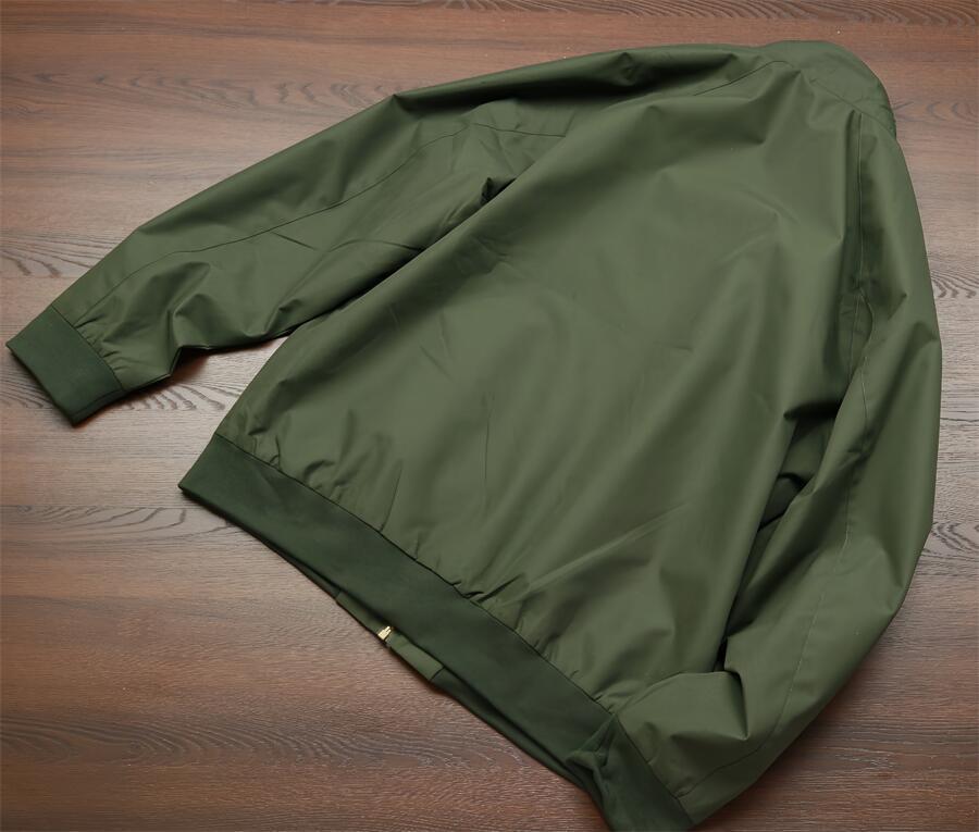 AC03 weatherproor ハリントンジャケット メンズ XL G9 ブルゾン アウター 春秋クラッシック コート カジュアル 薄手 グリーンの画像9