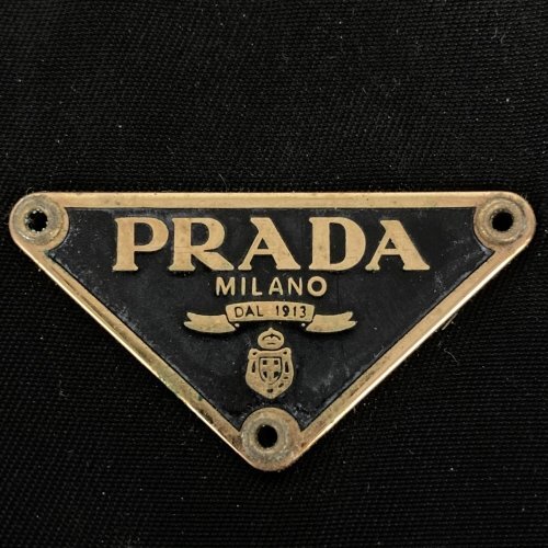 PRADA プラダ ハンドバッグ トートバッグ ナイロンバッグ トライアングルロゴ ブラック ゴールド金具 ナイロン レディース メンズ USED_画像6